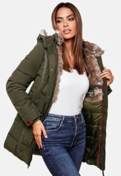 Marikoo Manteaux Courts Manteau D’hiver Femme Olive -Veste Mode ffd4dcd5cee6f889e20b5bed0fa7525e